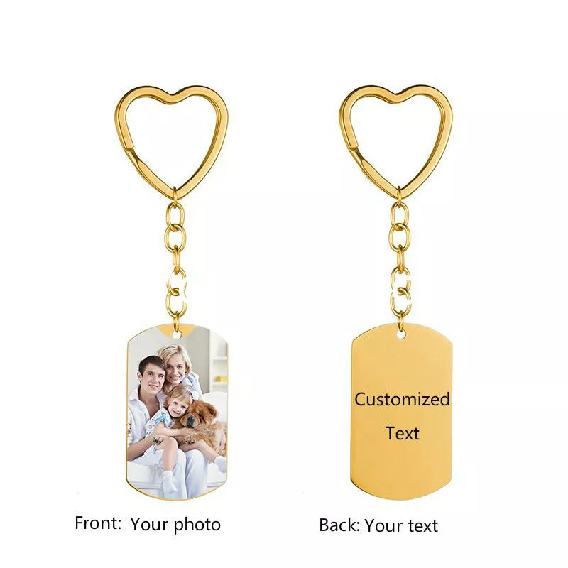Personalized Name Custom Photo Key chains Women Heart Shaped Car Bag Keychain Wallet Nameplate Key Chain Best Friend Gift