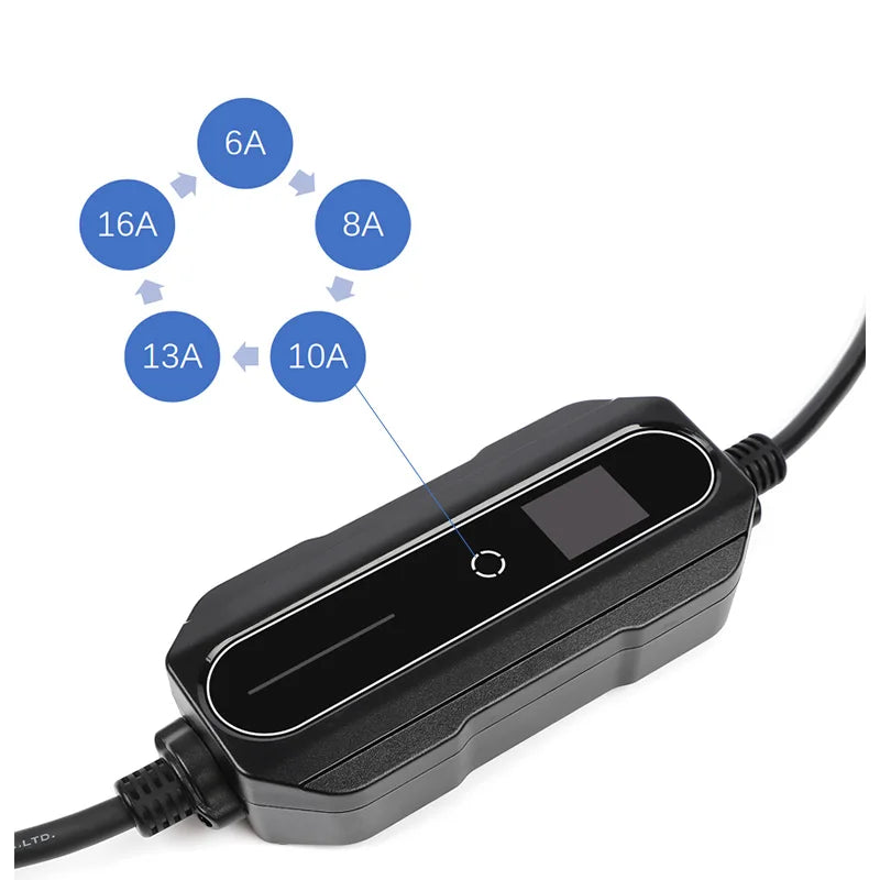 EV Charger  6A 16A Type 2 or Type 1 for Electric Vehicle Portable EVSE Charging Cable 5m EU Plug Schuko Solar Power Staion