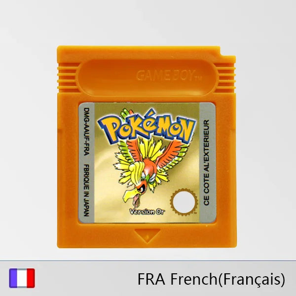 GBC Game Cartridge 16-Bit Video Game Console Card Pokemon Series Red Yellow Blue Crystal Golden Silver French Language