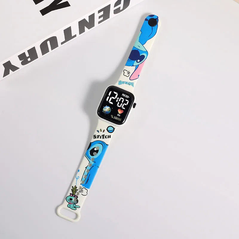 Disney  Stitch Children's Electronic Watch Fashion Animation Boy Girls Digital Watch Student Sports Wrist Watch Kids Gift