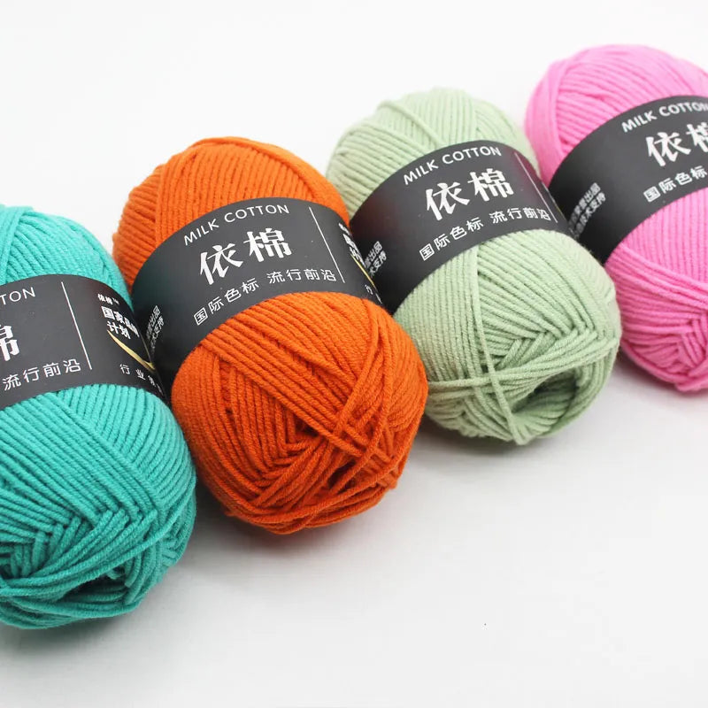 50g 4ply Milk Cotton Knitting Wool Yarn Needlework Dyed Lanas For Crochet Craft Sweater Hat Dolls Bag For Knitting