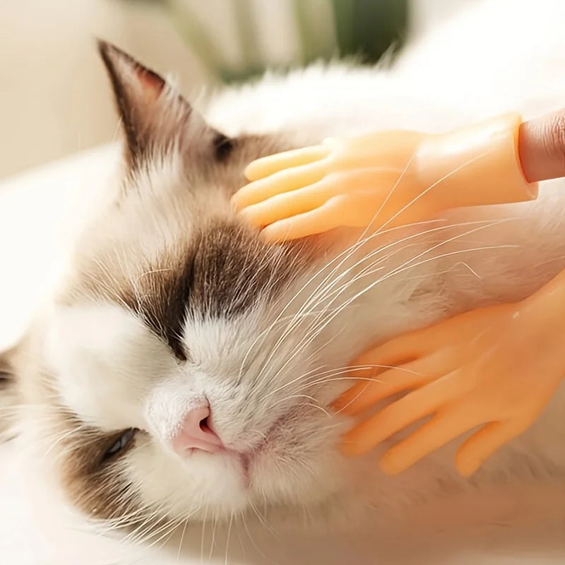 Rubber Playing Gloves Finger Cat Toy Practical Kitten Massager Interactive Shaped Mini Hands Teaser Funny Pet Cat Training