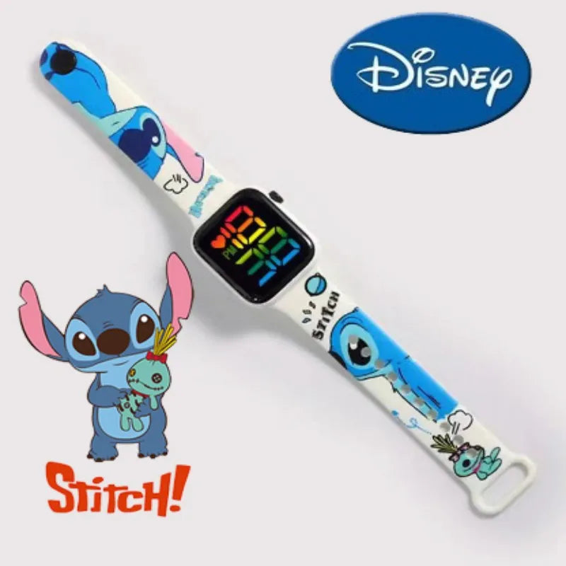 Disney  Stitch Children's Electronic Watch Fashion Animation Boy Girls Digital Watch Student Sports Wrist Watch Kids Gift