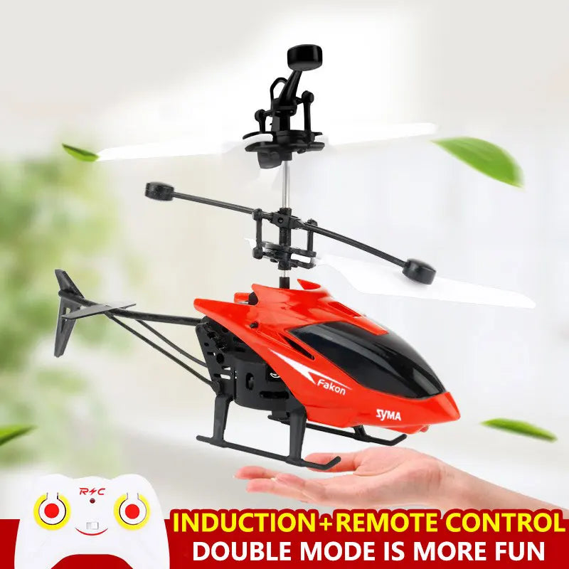 Remote Control Airplane Helicopter Flying Mini Interaction Airplane  Gesture Sensing Children Flashing Light Aircraft Kids Toy