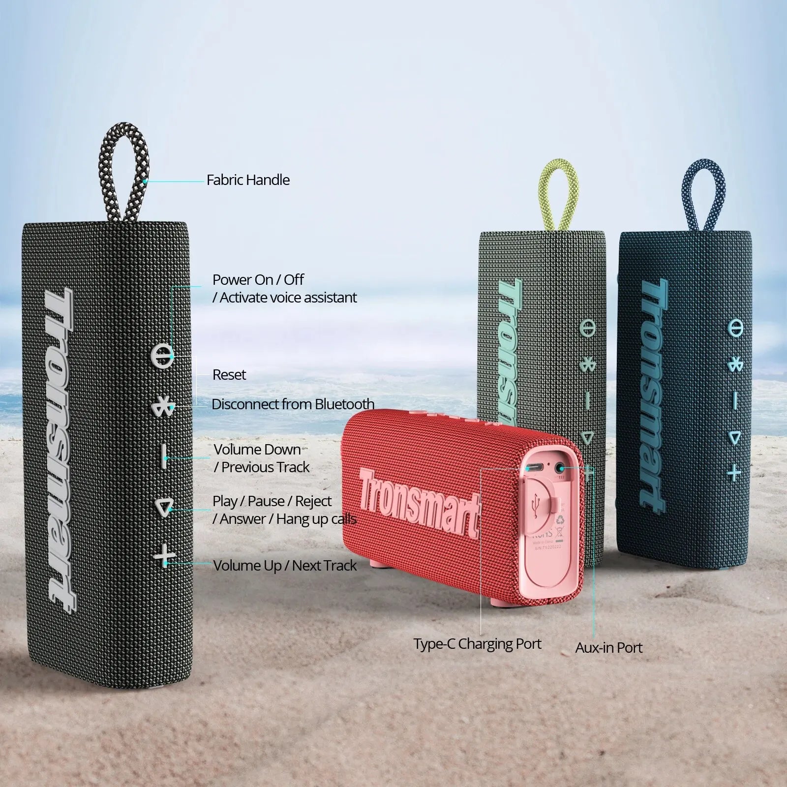 AliExpress Collection Tronsmart Trip Portable Speaker Dual-Driver Bluetooth Speaker, IPX7 Waterproof, True Wireless Stereo for