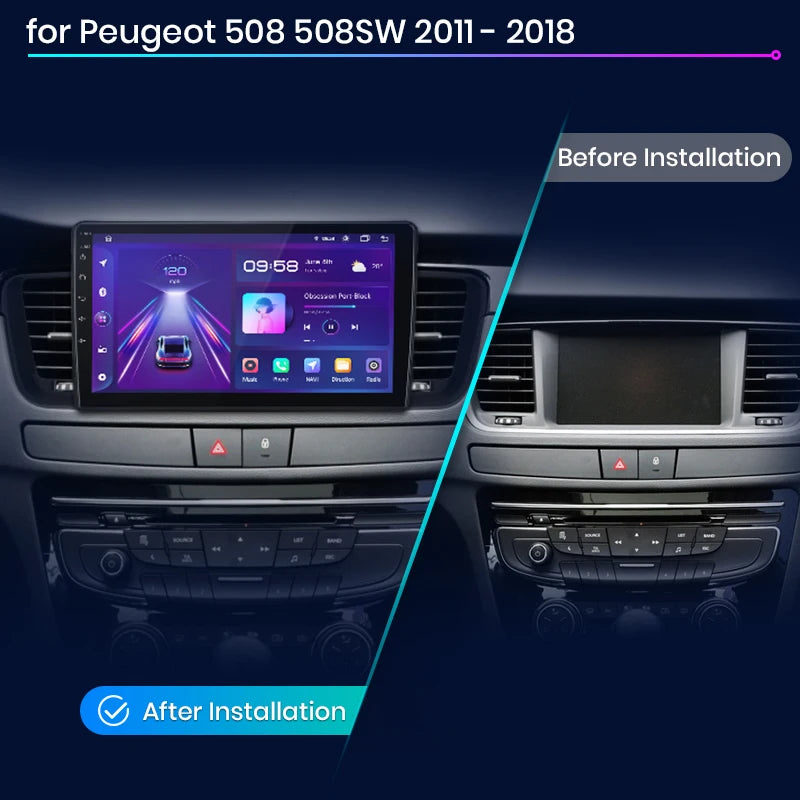 Junsun Car Radio For Peugeot 508 508SW 2011 - 2018 wireless CarPlay Android Auto car intelligent systems No 2 din 2din DVD
