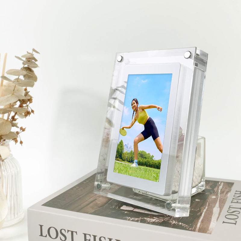 Digital Picture Frame Acrylic Video Player Digital Photo Frame Vertical Display With 1GB And Battery Type C Video Frame Gift For Loved