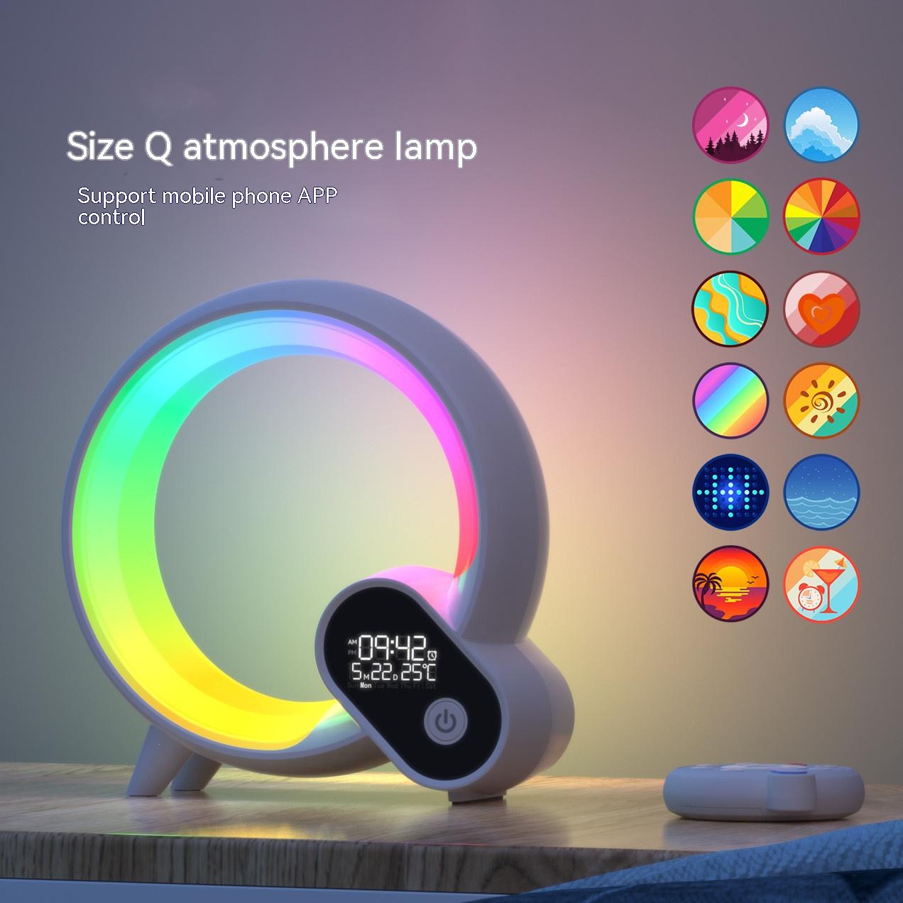 Creative Q Light Analogique Sunrise Réveil Numérique Réveil Bluetooth Audio Intelligent Réveil Q Lumière d'atmosphère colorée