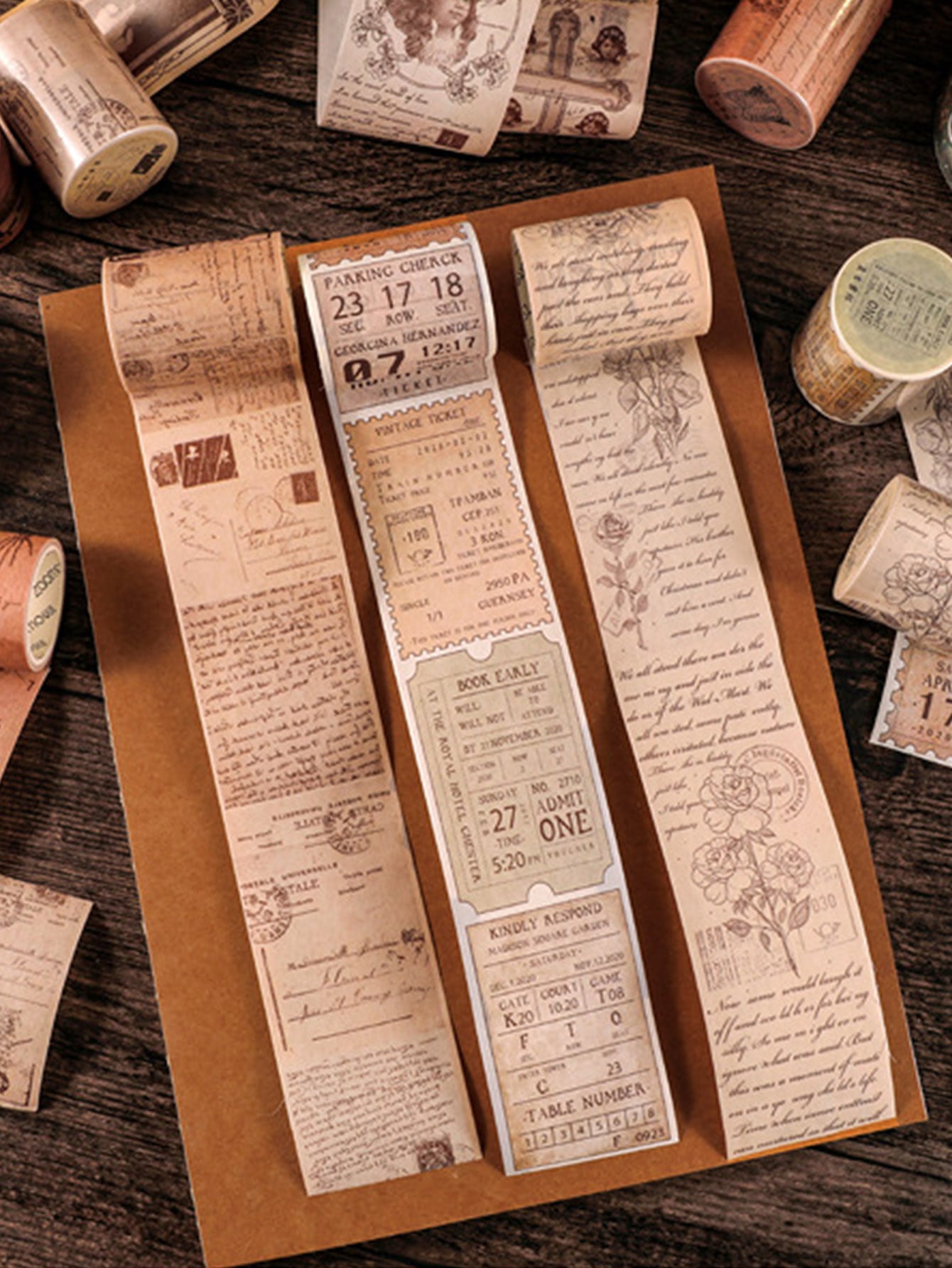 1 pièce vintage Timbre collection Ruban Washi Pour Créatif DIY Scrapbooking , Enveloppe & Sac Scellage Décoration